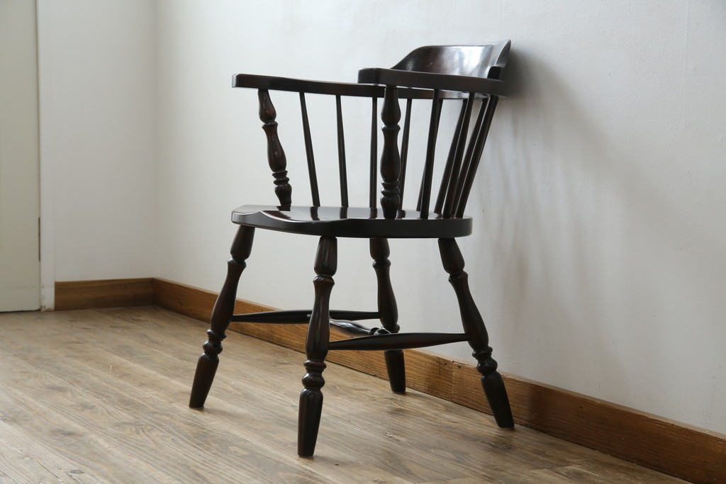 中古　美品　松本民芸家具　#91型　重厚感と品格を備えたキャプテンチェア　定価約13万円　(R-085449)