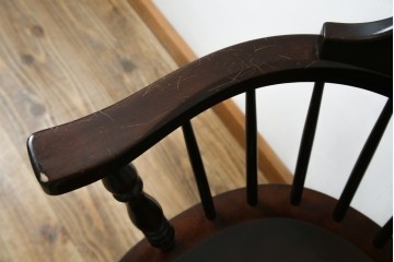 中古　美品　松本民芸家具　#91型　重厚感と品格を備えたキャプテンチェア　定価約13万円　(R-085449)