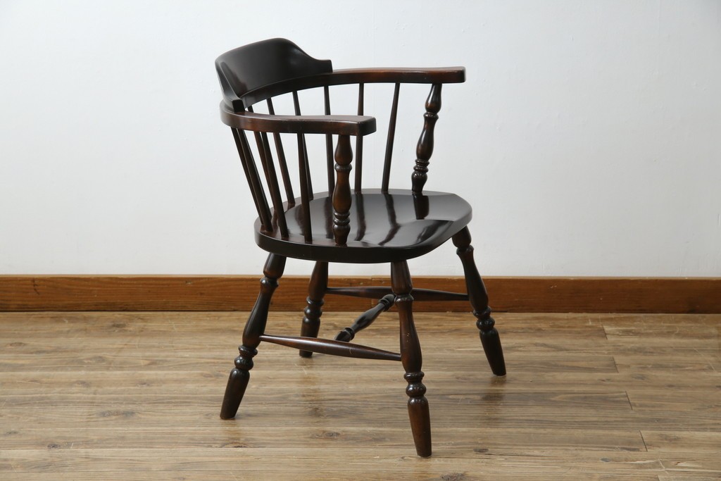 中古　美品　松本民芸家具　#91型　重厚感と品格を備えたキャプテンチェア　定価約13万円　(R-085449)