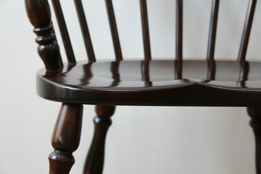 中古　美品　松本民芸家具　#91型　重厚感と品格を備えたキャプテンチェア　定価約13万円　(R-085449)