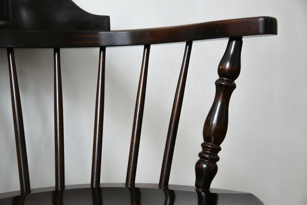 中古　美品　松本民芸家具　#91型　重厚感と品格を備えたキャプテンチェア　定価約13万円　(R-085449)