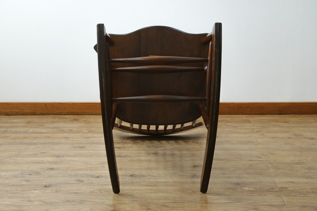 中古　美品　松本民芸家具　J型　くつろぎの時間にぴったりなロッキングチェア　定価約24万円　(R-085450)