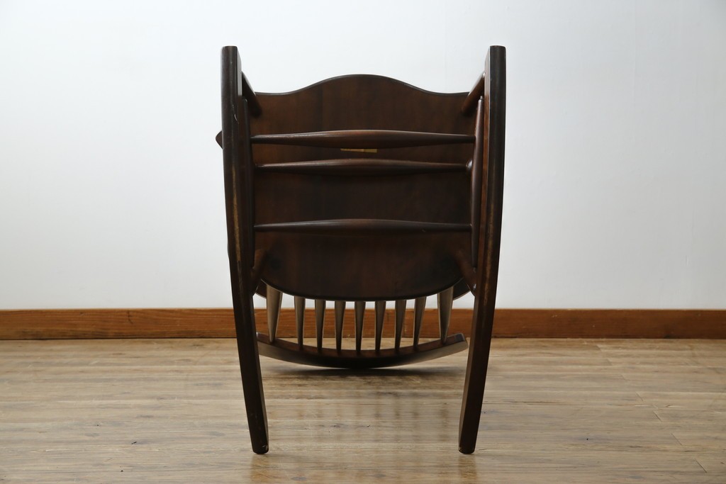 中古　美品　松本民芸家具　J型　くつろぎの時間にぴったりなロッキングチェア　定価約24万円　(R-085450)