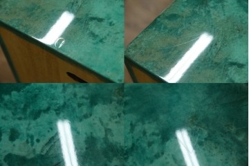 中古　美品!!　希少!!　イタリア高級家具　アルド・トゥーラ(ALDO TURA)　仔山羊革張り　独特の質感が際立つキャビネット　(R-085451)