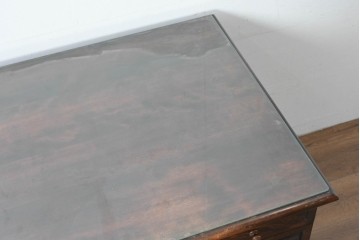 和製ヴィンテージ　松本民芸家具　クラシックな美を纏う重厚な佇まいのG型両袖机　定価約80万円相当　(R-085452)