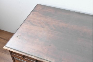 和製ヴィンテージ　松本民芸家具　クラシックな美を纏う重厚な佇まいのG型両袖机　定価約80万円相当　(R-085452)