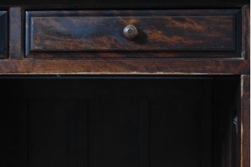 和製ヴィンテージ　松本民芸家具　クラシックな美を纏う重厚な佇まいのG型両袖机　定価約80万円相当　(R-085452)