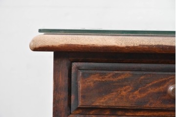 和製ヴィンテージ　松本民芸家具　クラシックな美を纏う重厚な佇まいのG型両袖机　定価約80万円相当　(R-085452)