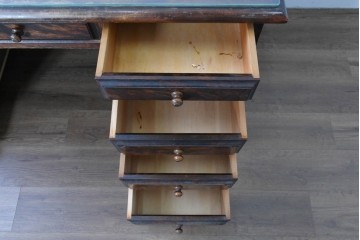 和製ヴィンテージ　松本民芸家具　クラシックな美を纏う重厚な佇まいのG型両袖机　定価約80万円相当　(R-085452)