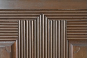 和製ヴィンテージ　特注品　松本民芸家具　リード型カップボード　定価約121万円　(R-085453)