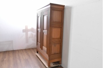 和製ヴィンテージ　特注品　松本民芸家具　リード型カップボード　定価約121万円　(R-085453)
