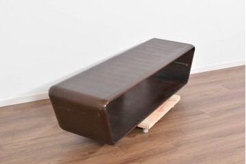 和製ヴィンテージ　希少デザイン　滑らかな曲線フォルムが目を引くローボード　(R-085459)