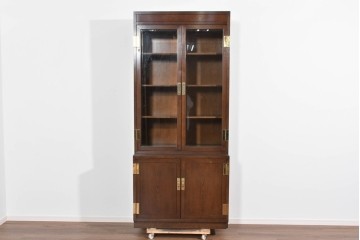 中古　カリモク　domani(ドマーニ)　Morganton(モーガントン)　真鍮金具とガラス扉のキャビネット　定価約70万円　(R-085460)