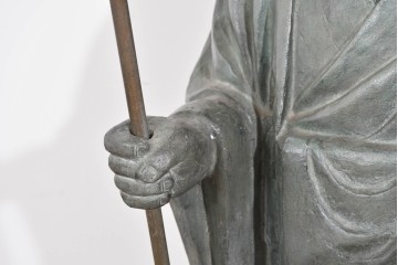 希少　特大　重さ約54kg　細部まで丁寧に表現された弘法大師のブロンズ像　定価約140万円相当　(R-085465)