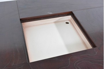 中古　美品　展示品　筑後民芸　希少な廃番品　和の趣あふれる囲炉裏テーブル　(R-085466)