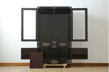 中古　美品　仙台民芸箪笥(仙台箪笥)　欅産業　木地呂塗り(漆塗り)の美しさが際立つキャビネット　定価約95万円　(R-085468)