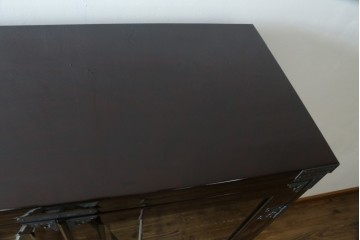 中古　美品　仙台民芸箪笥(仙台箪笥)　欅産業　木地呂塗り(漆塗り)の美しさが際立つキャビネット　定価約95万円　(R-085468)