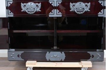 中古　美品　仙台民芸箪笥(仙台箪笥)　欅産業　木地呂塗り(漆塗り)の美しさが際立つキャビネット　定価約95万円相当　(R-085468)