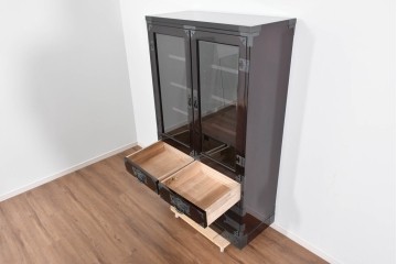 中古　美品　仙台民芸箪笥(仙台箪笥)　欅産業　木地呂塗り(漆塗り)の美しさが際立つキャビネット　定価約95万円相当　(R-085468)