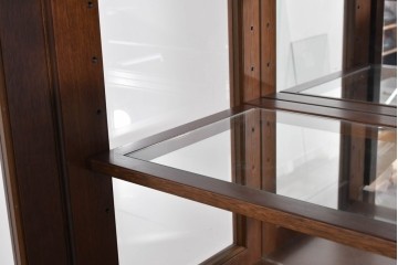 中古　美品　maruni(マルニ木工)　地中海ロイヤルシリーズ　飾棚80　ミラーバック×照明付きでコレクションを美しく魅せるキュリオケース　定価約55万円相当　(R-085469)