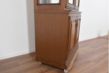 中古　美品　maruni(マルニ木工)　地中海ロイヤルシリーズ　飾棚80　ミラーバック×照明付きでコレクションを美しく魅せるキュリオケース　定価約55万円相当　(R-085469)