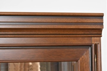 中古　美品　maruni(マルニ木工)　地中海ロイヤルシリーズ　飾棚80　ミラーバック×照明付きでコレクションを美しく魅せるキュリオケース　定価約55万円相当　(R-085469)