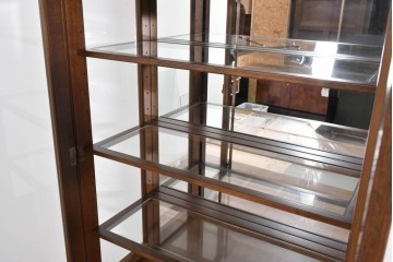 中古　美品　maruni(マルニ木工)　地中海ロイヤルシリーズ　飾棚80　ミラーバック×照明付きでコレクションを美しく魅せるキュリオケース　定価約55万円相当　(R-085469)