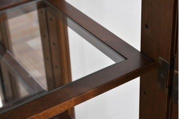 中古　美品　maruni(マルニ木工)　地中海ロイヤルシリーズ　飾棚80　ミラーバック×照明付きでコレクションを美しく魅せるキュリオケース　定価約55万円相当　(R-085469)