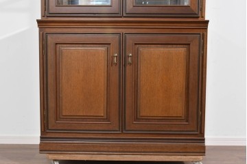 中古　美品　maruni(マルニ木工)　地中海ロイヤルシリーズ　飾棚80　ミラーバック×照明付きでコレクションを美しく魅せるキュリオケース　定価約55万円相当　(R-085469)