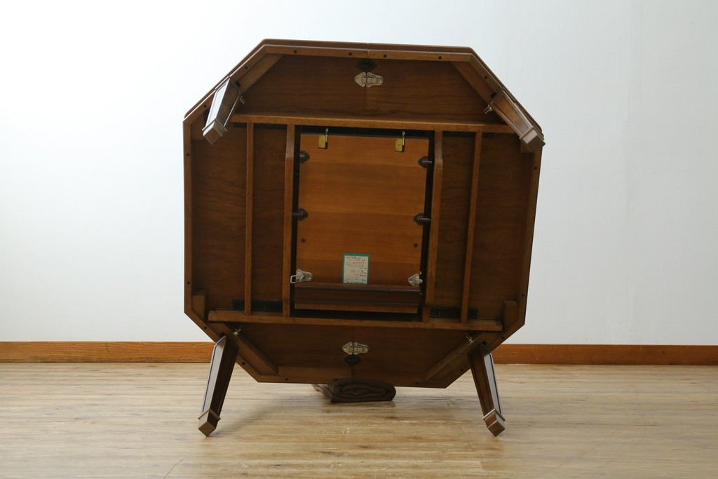 中古　美品　maruni(マルニ木工)　地中海シリーズ　美しい木目が際立つクラシカルな意匠のエクステンションテーブル　(R-085474)
