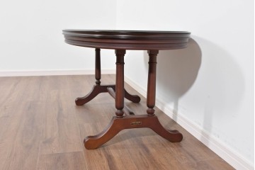 中古　maruni(マルニ木工)　KENT-COURT(ケントコート)　深い色合いとクラシカルな佇まいが美しいオーバル型センターテーブル　(R-085475)