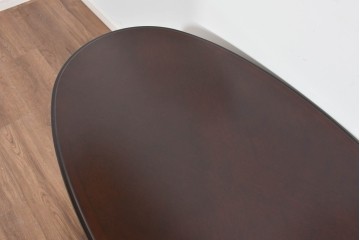 中古　maruni(マルニ木工)　KENT-COURT(ケントコート)　深い色合いとクラシカルな佇まいが美しいオーバル型センターテーブル　(R-085475)