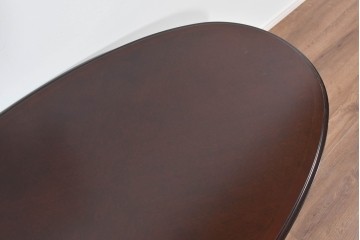 中古　maruni(マルニ木工)　KENT-COURT(ケントコート)　深い色合いとクラシカルな佇まいが美しいオーバル型センターテーブル　(R-085475)