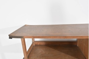 和製ヴィンテージ　大型サイズ　工芸品　真鍮金具付き　高級杉材を贅沢に使用した職人手作りの茶棚　(R-085478)