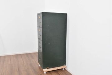 和製ヴィンテージ　希少な鍵付き!!　しっかりとした作りで実用性のあるファイルキャビネット　(R-085480)