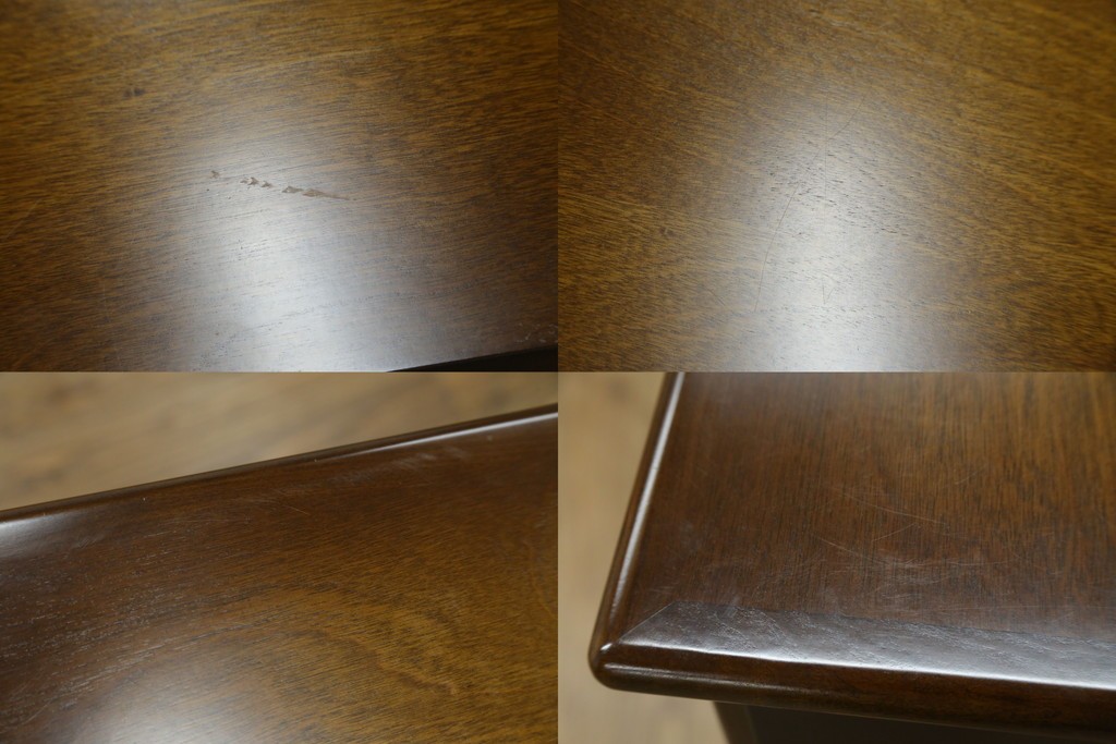 中古　美品　飛騨産業　キツツキ　ガラス扉に可愛らしい装飾の入った照明付きキャビネット　定価約30万円　(R-085481)