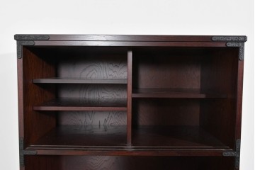 中古　美品　国産家具　欅(ケヤキ)材　金具の装飾が美しい3尺水屋箪笥　(R-085482)