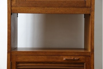 和製ヴィンテージ　オーク材　ルーバー扉がおしゃれな北欧デザインのキャビネット　(R-085484)