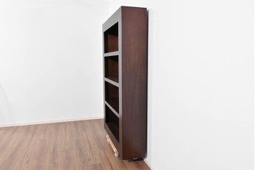 中古　美品　高級輸入家具　マホガニー材　厚みのあるフレームが印象的なモダンデザインのシェルフ　(R-085485)