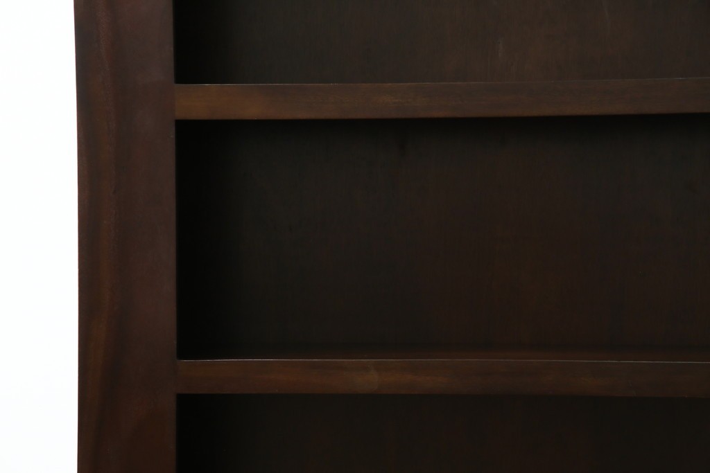 中古　美品　高級輸入家具　マホガニー材　厚みのあるフレームが印象的なモダンデザインのシェルフ　(R-085485)