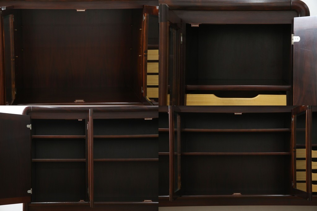 和製ヴィンテージ　オールドカリモク　角の取れたミッドセンチュリーデザインが目を引くモダンサイドボード　(R-085487)