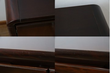 和製ヴィンテージ　オールドカリモク　角の取れたミッドセンチュリーデザインが目を引くモダンサイドボード　(R-085487)