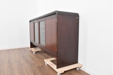 和製ヴィンテージ　オールドカリモク　角の取れたミッドセンチュリーデザインが目を引くモダンサイドボード　(R-085487)