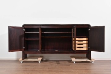 和製ヴィンテージ　オールドカリモク　角の取れたミッドセンチュリーデザインが目を引くモダンサイドボード　(R-085487)