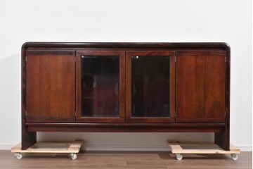 和製ヴィンテージ　オールドカリモク　角の取れたミッドセンチュリーデザインが目を引くモダンサイドボード　(R-085487)