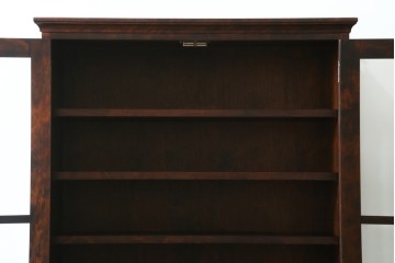 中古　美品　和光　北斗民芸　深みのある木の色合いにガラス扉が美しく映えるブックケース　(R-085490)
