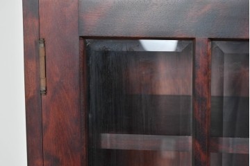 中古　美品　和光　北斗民芸　深みのある木の色合いにガラス扉が美しく映えるブックケース　(R-085490)