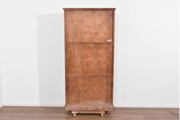 中古　美品　和光　北斗民芸　深みのある木の色合いにガラス扉が美しく映えるブックケース　(R-085490)