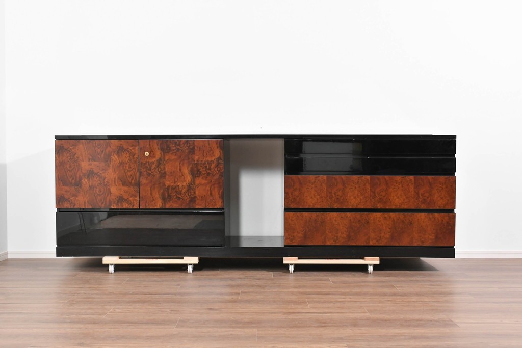 中古　美品!!　特注品　特大!和モダンの重厚な佇まいが魅力のサイドボード　製作費約90万円　(R-085492)