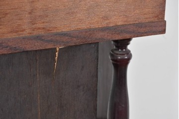 和製ヴィンテージ　ローズウッド材　力強い木目が映える曲げガラスを用いたコーナーキャビネット　(R-085493)